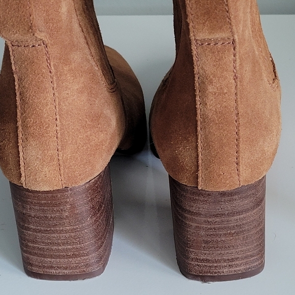 Madewell The Kat Chelsea Suede Chunky Heeled Boot in Chestnut Brown, Size 7.5 - Picture 10 of 16